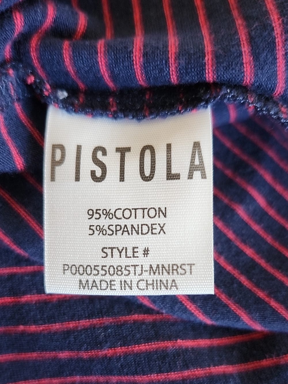 Pistola Marina Purple Stripe Stretch Cap-Sleeve Muscle Tee Top Size M New - Picture 8 of 9